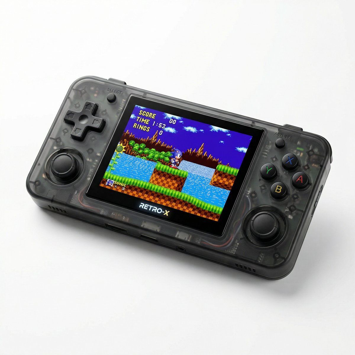 R36S Transparent Black Retro Handheld Console